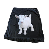 Black skirt with a white goat graphic